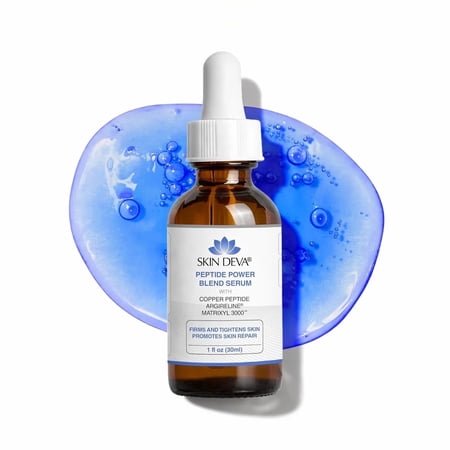 Skin Deva Copper Peptide GHK-Cu Serum with Hyaluronic Acid, Argireline & Matrixyl 3000, Lightweight Hydrating Facial Serum, 1 fl oz