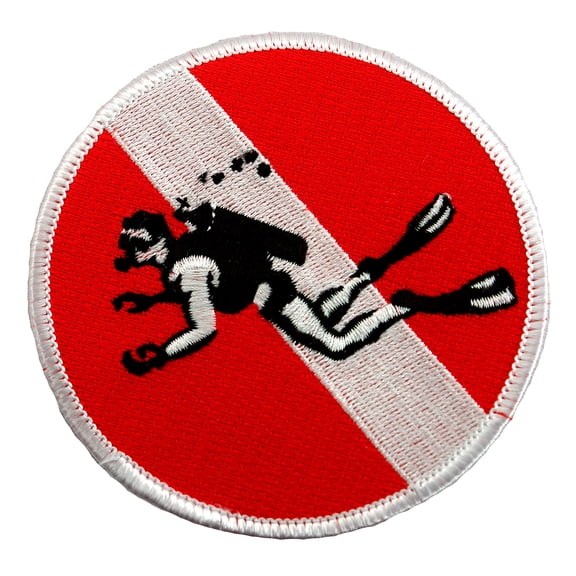 Skin Diver Embroidered Iron-on Scuba Diving Patch