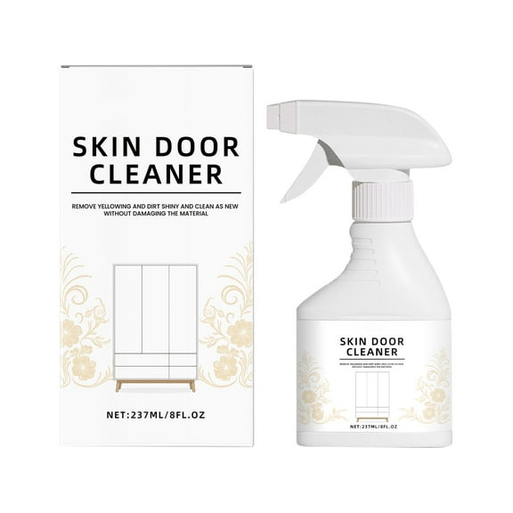Skin Door Cleaner Spray 8 fl oz Effective Stain Remover for Wood and Metal Surfaces, Leaves No Residue, Safe Formula