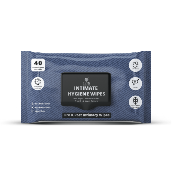 Skin Elements Intimate Hygiene Wet Wipes | Unisex | pH balanced Wet Wipes | Tea Tree Oil & Neem Extracts | 40 Intimate Hygiene Wet Wipes | For Pre and Post Intimacy