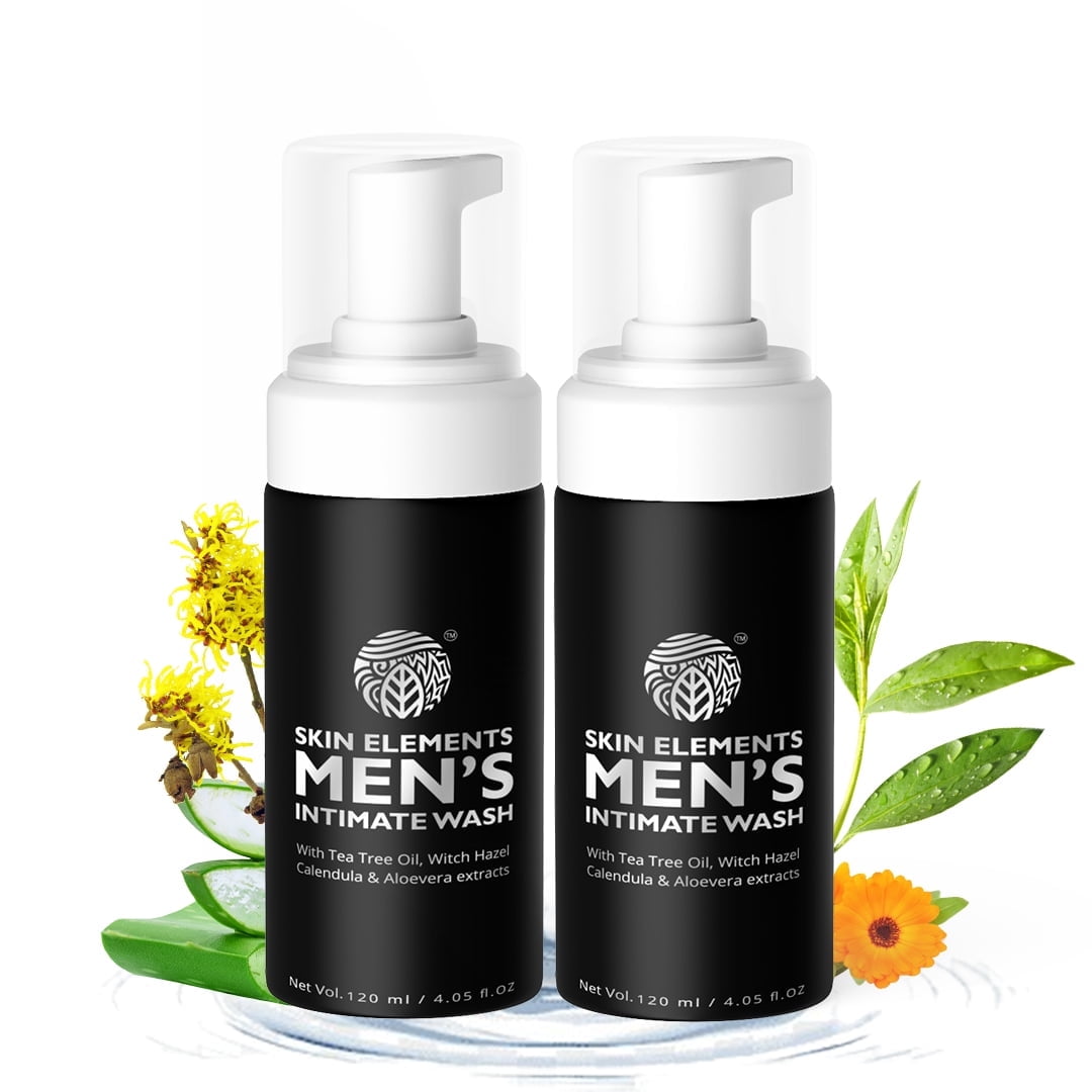 - Skin Elements Intimate Wash for Men with Tea Tree Oil (Combo) | pH Balanced Foaming Hygiene Wash | Controls Bad Odor & sweat | Refreshes Intimate Area | 120 ml | Pack of 2