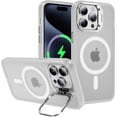 thumbnail image 1 of Skin Feel Compatible with iPhone 15 Pro Max Case Build in Kickstand, Compatible with MagSafe, Matte Translucent Slim Protective Anti-Fingerprint Cover (Clear,IP 15 Pro Max), 1 of 18