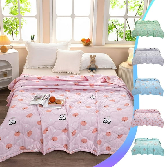 Skin-Friendly Summer Cooling Blanket for Hot Nights Breathable Lightweight Machine Washable All Season Comforter