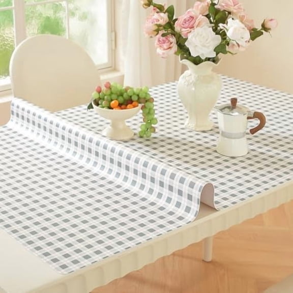Skin-Friendly Table Protector 40 x 72 Inch, Thick Plastic Table Cover, Table Protector for Dining Room Table, Vinyl Tablecloth Desk Pad Mat for Kitchen, Dresser, Writing Desk, 24h Oil-Poof