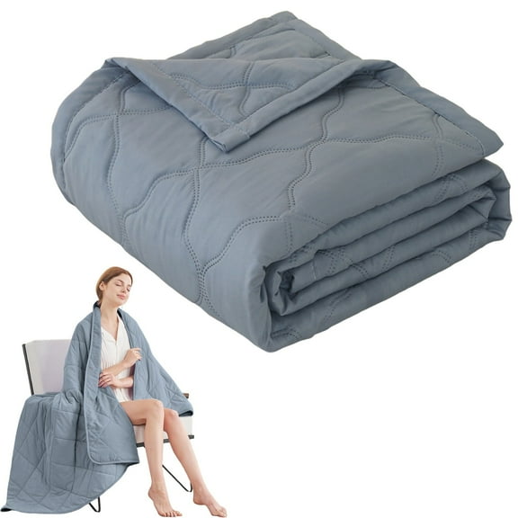 Skin-Friendly Ultra Soft Blanket, Plain Print Washed Cotton Bed Blanket, All-Season Comforter, Ventilated Comforter for Single-Bed Fit Gifts for Women and Men Room Home Decor (Navy 70"x80")