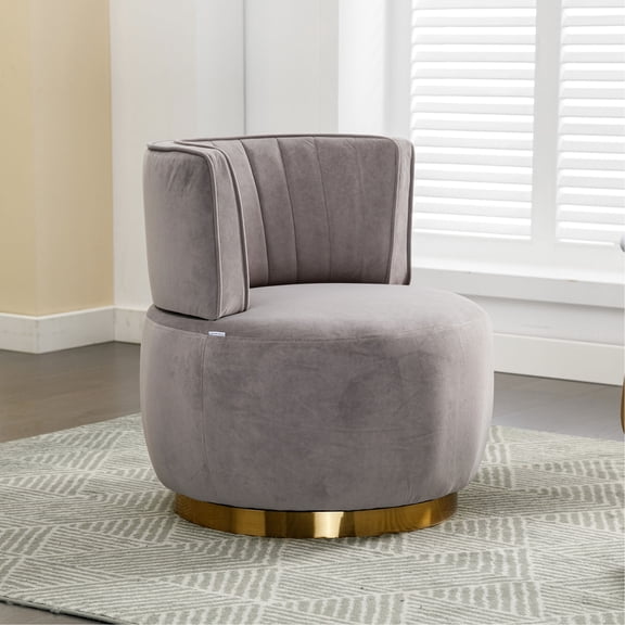 Skin - Friendly Velvet Chair - 360 Degree Rotating - Office, Nursery - Sturdy Frame for Durability