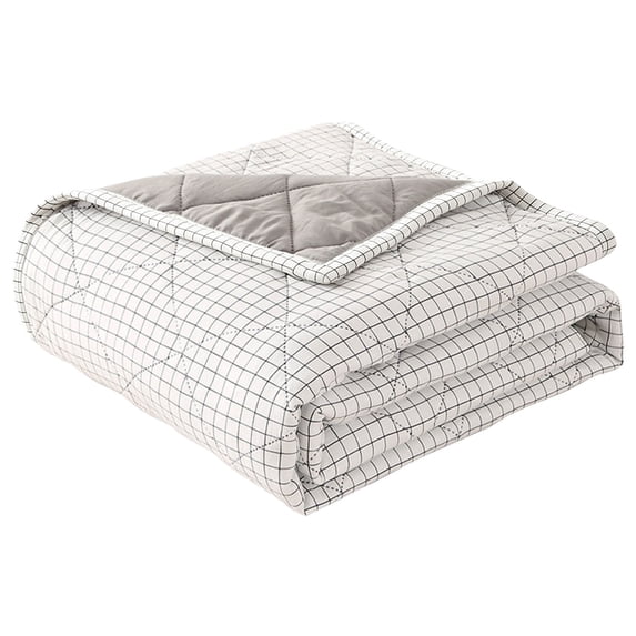 Skin-Friendly Washed Cotton Quilt Blanket Twin Size, Lightweight Cool Summer Thin Comforter 78x60 Inch, Breathable All-Season Bed Blanket for Twin Beds, Soft Sleep Feel, Multiple Colors Available