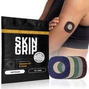 Skin Grip Dexcom G7 & Stelo Patches with Sensor Cut-Out Hole - 20 Pack, Waterproof CGM Glucose Monitor Adhesive Covers, Durable Long-Lasting Patches - Basics