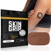 Skin Grip Dexcom G7 & Stelo Patches with Sensor Cut-Out Hole - 20 Pack, Waterproof CGM Glucose Monitor Adhesive Covers, Durable Long-Lasting Patches - Chocolate