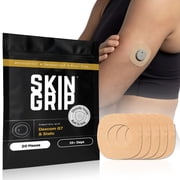 Skin Grip Dexcom G7 & Stelo Patches with Sensor Cut-Out Hole - 20 Pack, Waterproof CGM Glucose Monitor Adhesive Covers, Durable Long-Lasting Patches - Tan
