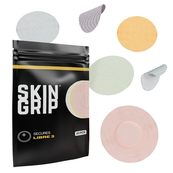 Skin Grip Freestyle Libre 3 Patches - 20 Pack, Waterproof CGM Glucose Monitor Adhesive Covers, Durable Long-Lasting Sensor Patches- Pastel