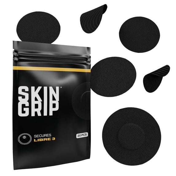 Skin Grip Freestyle Libre 3 Patches - 20 Pack, Waterproof CGM Glucose Monitor Adhesive Covers, Durable Long-Lasting Sensor Patches- Tan