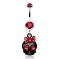 Skin Metals Charming Skull Charm 14G Surgical Steel Belly Button Ring ...