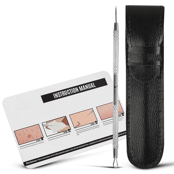 Skin Milia Remover Tool and Comedone Extractor Tool. Double Ended Loop & Sharp Zit/Pimple Popper Tool Kit. Stainless Steel Ear Blackhead Remover Tools Professional Pimple Extractor Tool for Acne