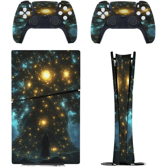 Skin for PS5 Slim Digital Edition, Sticker Cover for PlayStation 5 Console and Controller, Easy Removable Protective Film Skin Wrap Game Accessories Decal Full Cover - Mountain