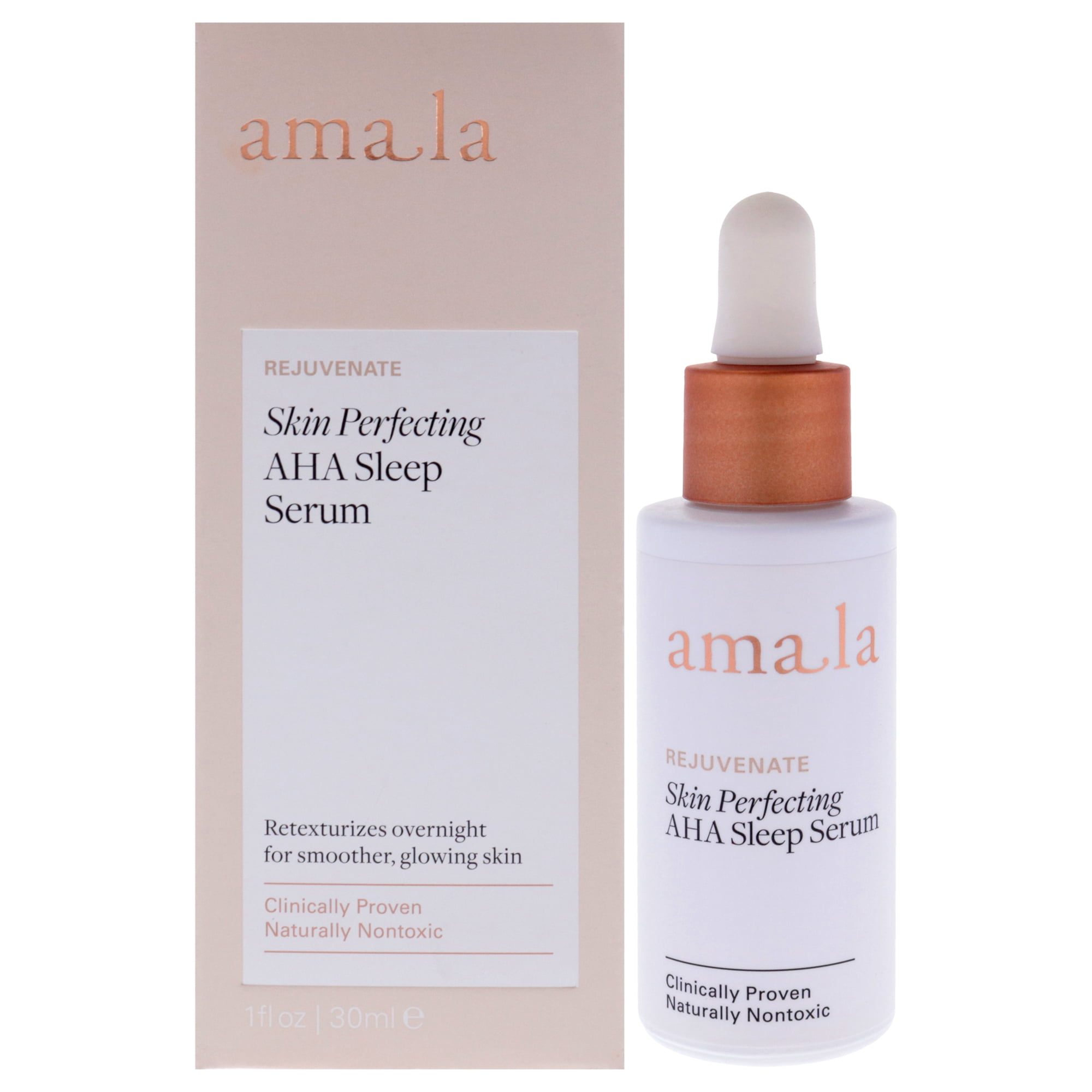 Skin Perfecting AHA Sleep Serum by Amala for Women - 1 oz Serum ...