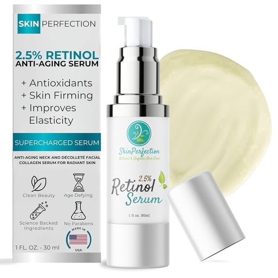 Skin Perfection 2% Retinol Gel Serum for Face, Lightweight Gel Texture for Smoother-Looking Skin, Daily Night Serum, 1 oz