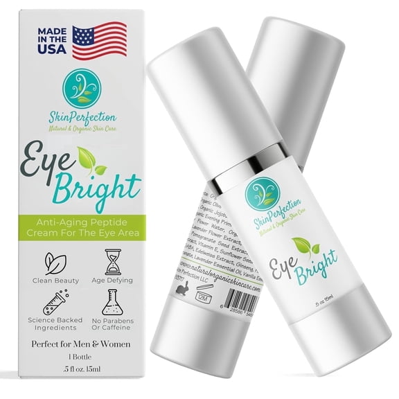 Skin Perfection Eye Cream with Argireline Matrixyl and Hyaluronic Acid, Lightweight Under-Eye Cream for Smoother-Looking Skin, Pepha Tight Blend, 0.5 oz