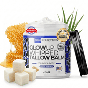Skin Perfection Glow up Whipped Grass-Fed Tallow Balm Face and Body Moisturizer 4oz