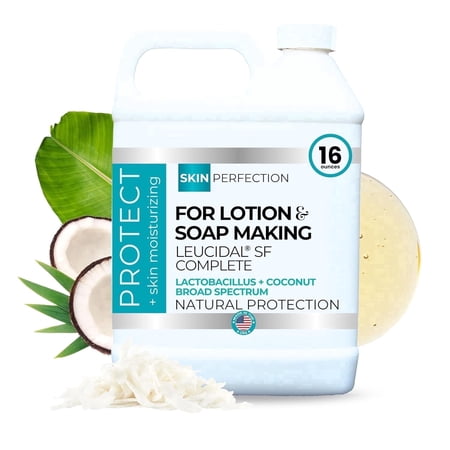 Skin Perfection Leucidal SF Complete Preservative Ingredient for DIY Lotion Making, Soap and Cosmetic Formulations, Lactobacillus and Coconut Based Liquid Add-In, 16 oz
