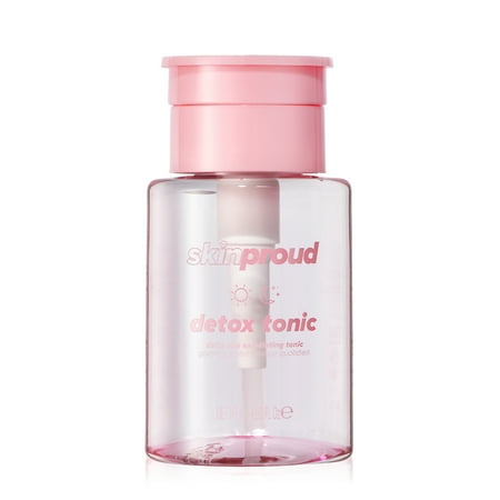 Skin Proud Detox Tonic, Daily Exfoliating Face Tonic with 5% Lactic Acid & Glycolic Acid, 100% Vegan, 4.90 fl oz