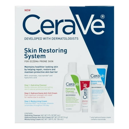 Skin Renewing System for Eczema Prone Skin, Cleanser and Moisturizer, 5.39 Oz