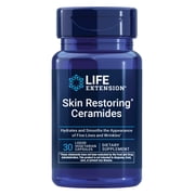 Life Extension Skin Restoring Ceramides – Wheat Oil Extract – Hydrates & Smooths the Appearance of Fine Lines & Wrinkles – Gluten-Free, Non-GMO, 1-Daily, Vegetarian – 30 Liquid Capsules