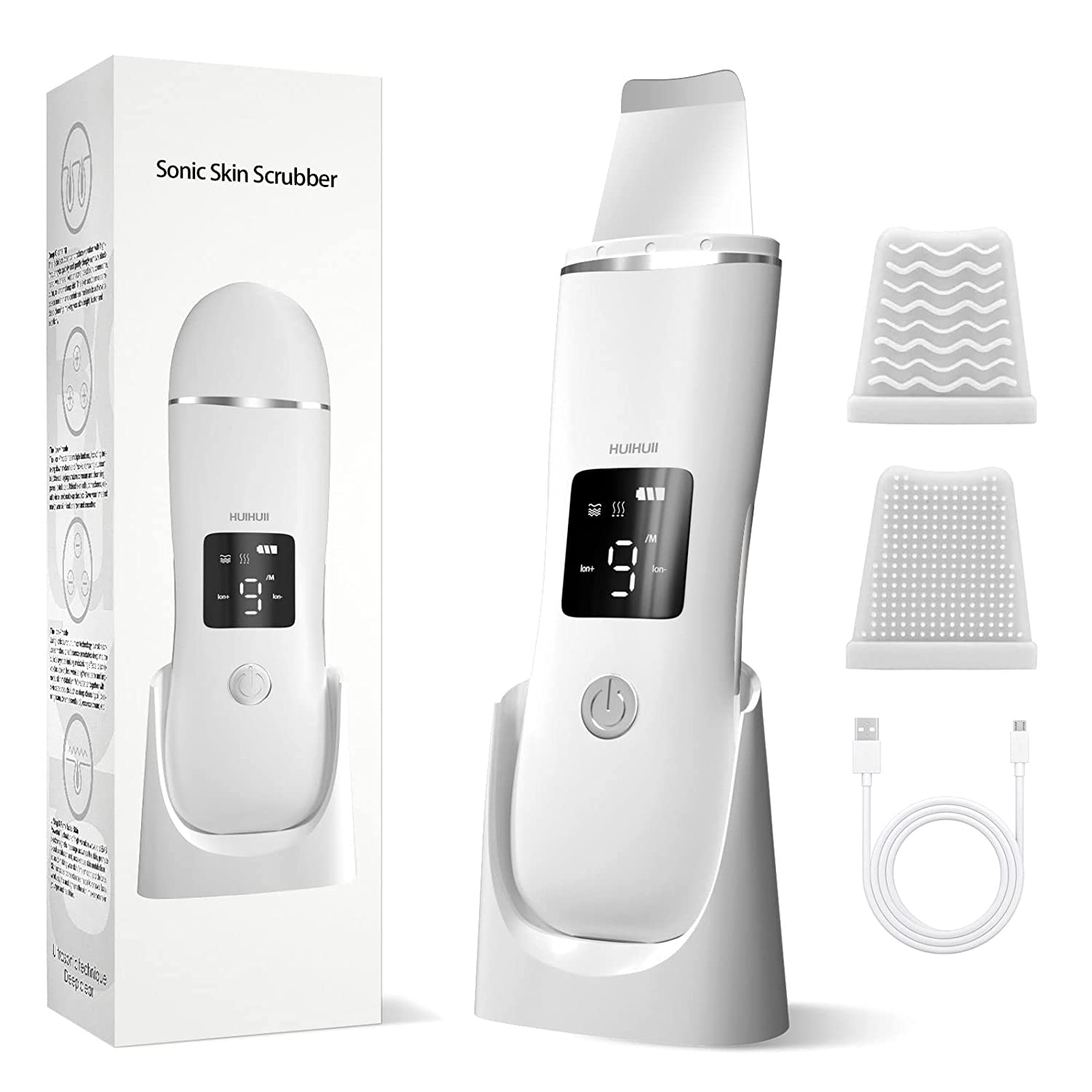 Skin Scrubber Blackhead Remover, with 4 Modes LED Display, USB