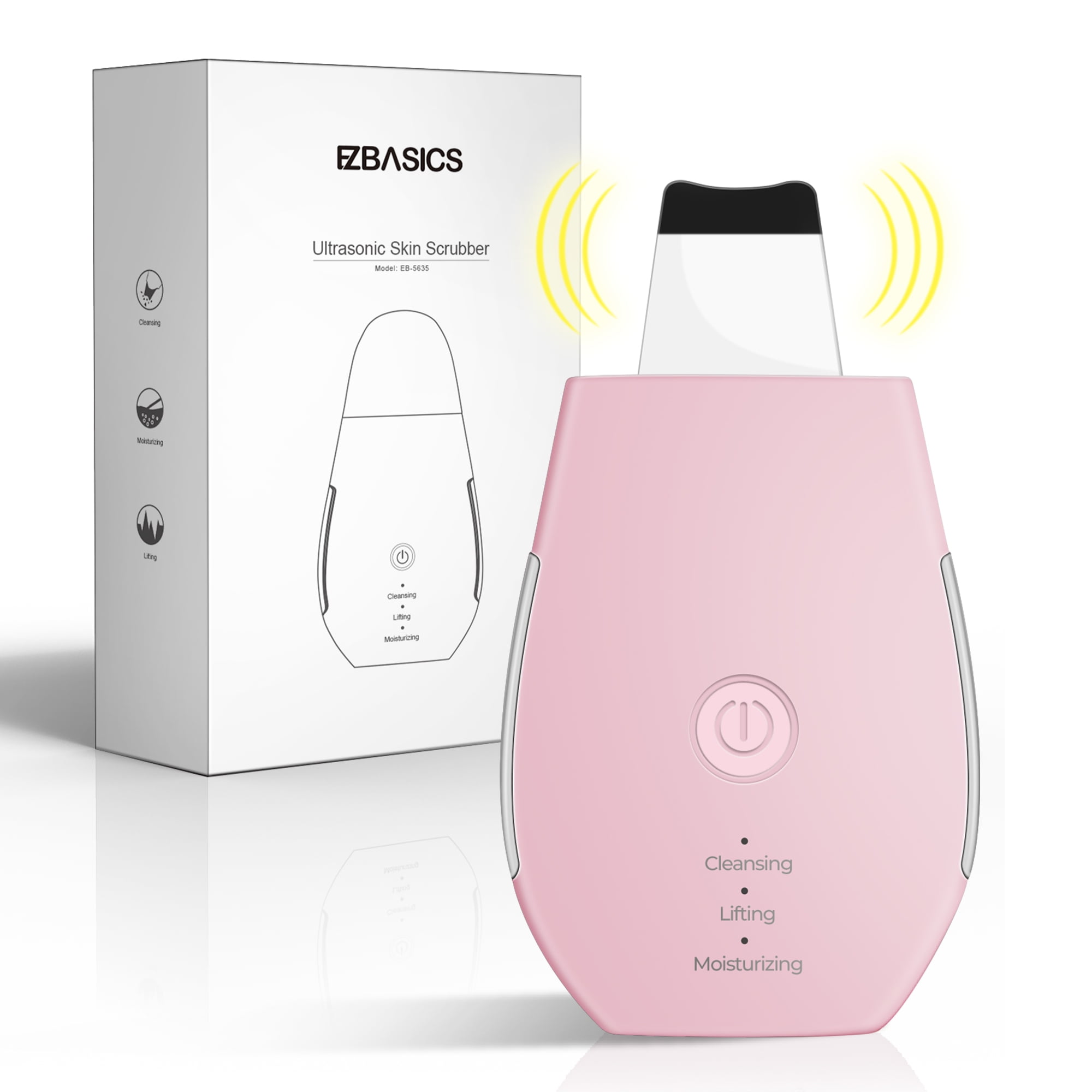 Skin Scrubber, EZBASICS Ultrasonic Facial Spatula, Blackhead Remover