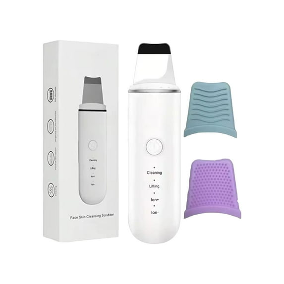 Skin Scrubber Face Skin Spatula Facial Scrubber Spatula for Deep Cleansing Blackhead Remover Pore Cleaner with 4 Modes (Silver,6.77 inches)