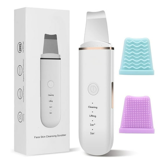 Skin Scrubber Face Skin Spatula Facial Scrubber Spatula for Deep Cleansing Blackhead Remover Pore Cleaner with 4 Modes (White)