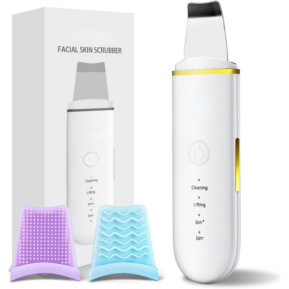 Skin Scrubber Face Spatula Skin Spatula Pore Cleaner Blackhead Remover Tools for Facial Deep Cleansing-4 Modes -White