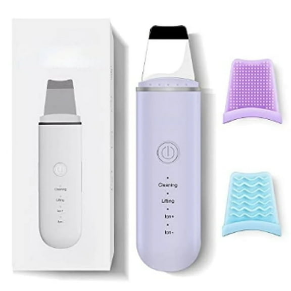 Skin Scrubber Spatula, Facial Scrubber for Pore Cleaning, Gentle Skin Care Tools with 4 Modes, Portable USB Rechargeable, Included 2 Silicone Covers