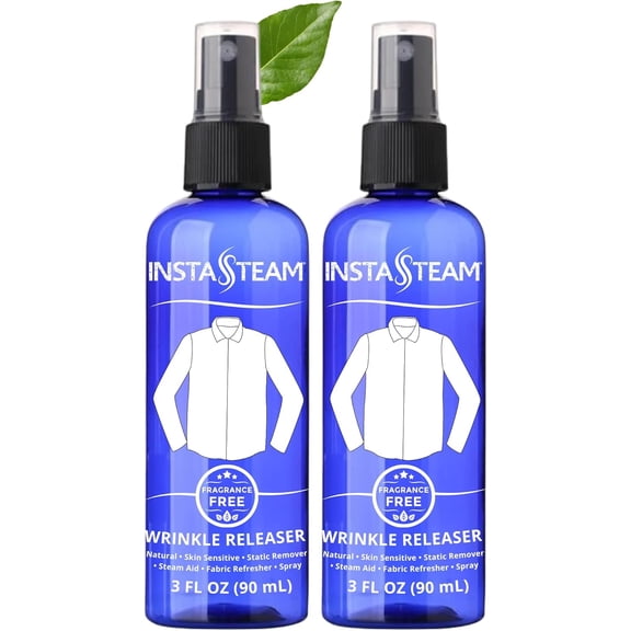 Skin Sensitive Wrinkle Releaser Spray - Unscented Travel Size Anti Static Sprays for Clothing - Wrinkle Free Fabric Refresher Spray - Wrinkle Spray For Clothes -3 Fl Oz (Packs of 2)