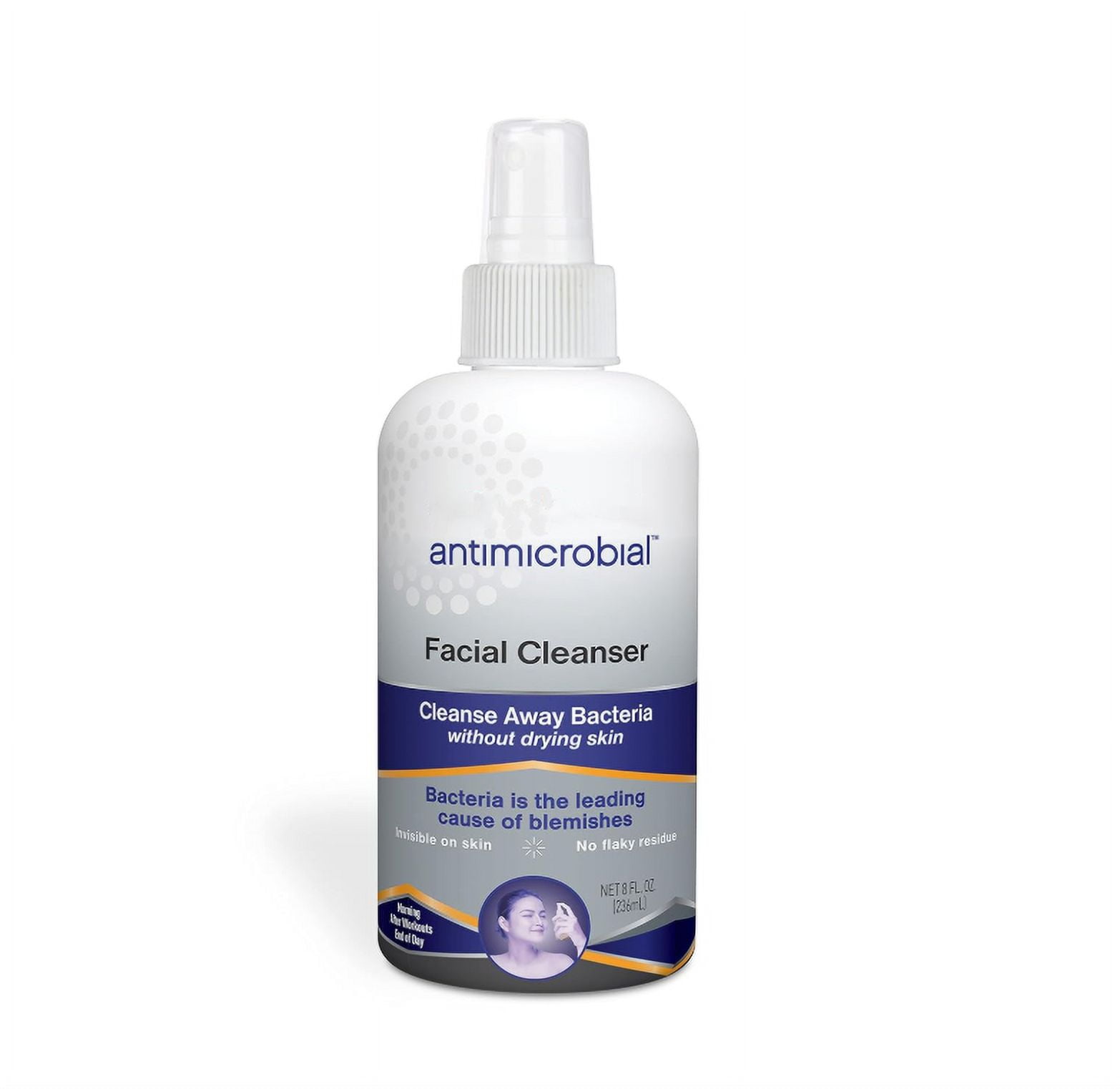 Skin Smart Antimicrobial Spray, Acne Foaming Cream Cleanser, Skin_Smart Facial Cleanser for Acne, 8 oz Spray Bottle