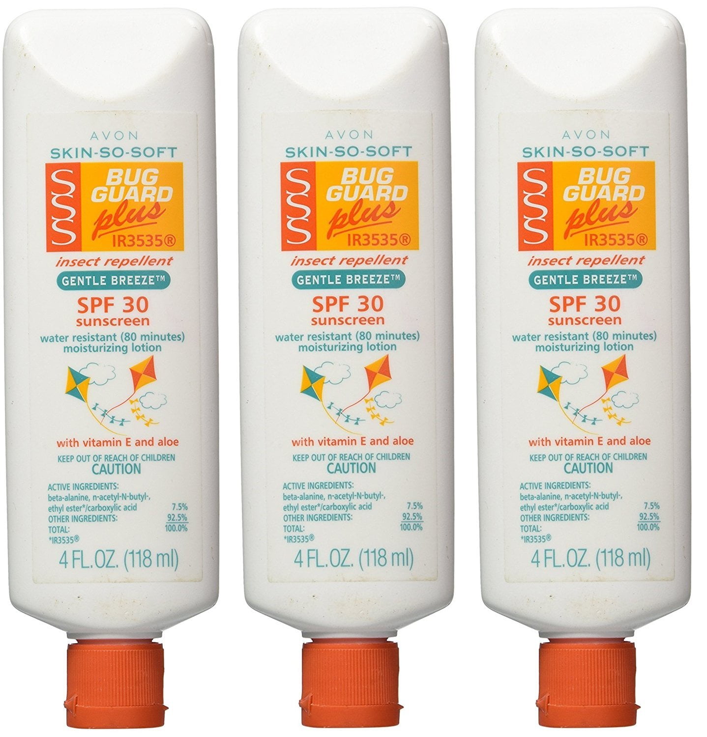 SkinSoSoft Bug Guard SPF 30 Insect Repellent Sunscreen Lotions 3 Pack