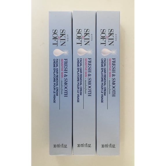 Avon Skin So Soft Fresh & Smooth Sensitive Skin Facial Hair Removal cream - Set of 3