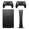 thumbnail image 1 of Skin Sticker for PS5 Slim Standard Disc Digital Edition Console and Controllers Decals for Playstation 5 (Luxury Black Paper Texture,PS5 Disc Edition), 1 of 5