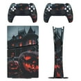 thumbnail image 1 of Skin Sticker for PS5 Slim Standard PS5 Pro Disc Digital Edition Console and Controllers Decals for Playstation 5 (Halloween Haunted House Scary Pumpkin ,PS5 Pro Standard), 1 of 5