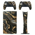 thumbnail image 1 of Skin Sticker for PS5 Slim Standard PS5 Pro Disc Digital Edition Console and Controllers Decals for Playstation 5 (Marble Pattern Black Gold,PS5 Slim Disc Edition), 1 of 5