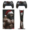 thumbnail image 1 of Skin Sticker for PS5 Slim Standard PS5 Pro Disc Digital Edition Console and Controllers Decals for Playstation 5 (Strong Black Santa Claus ,PS5 Pro Standard), 1 of 5