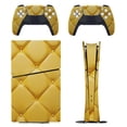 thumbnail image 1 of Skin Sticker for PS5 Slim Standard PS5 Pro Disc Digital Edition Console and Controllers Decals for Playstation 5 (Yellow Grid Pattern,PS5 Slim Disc Edition), 1 of 5