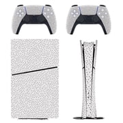 Skin Sticker Set for PS5 Pro Slim Disc Digital Edition Full Body Protective Wrap for PlayStation 5 Console & 2 Controllers Black And White Dotted Pattern
