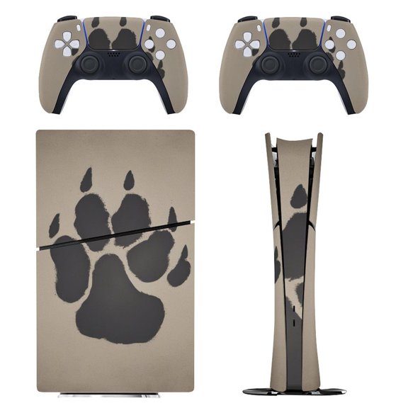 Skin Sticker Set for PS5 Pro Slim Disc Digital Edition Full Body Protective Wrap for PlayStation 5 Console & 2 Controllers Bears Paw