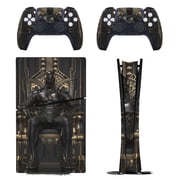 Skin Sticker Set for PS5 Pro Slim Disc Digital Edition Full Body Protective Wrap for PlayStation 5 Console & 2 Controllers Black King