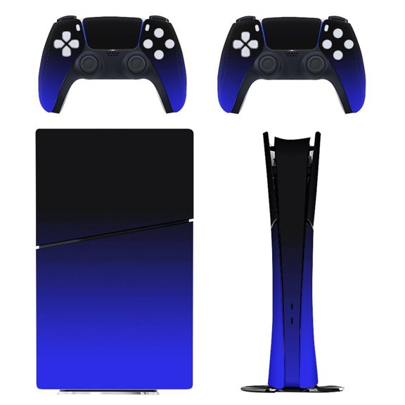Skin Sticker Set for PS5 Pro Slim Disc Digital Edition Full Body Protective Wrap for PlayStation 5 Console & 2 Controllers Dark Blue Bonnet Black