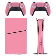Skin Sticker Set for PS5 Pro Slim Disc Digital Edition Full Body Protective Wrap for PlayStation 5 Console & 2 Controllers Flamingo Pink