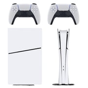 Skin Sticker Set for PS5 Pro Slim Disc Digital Edition Full Body Protective Wrap for PlayStation 5 Console & 2 Controllers Ghost White