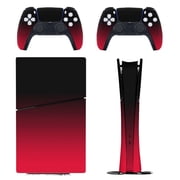 Skin Sticker Set for PS5 Pro Slim Disc Digital Edition Full Body Protective Wrap for PlayStation 5 Console & 2 Controllers Red Faded Black