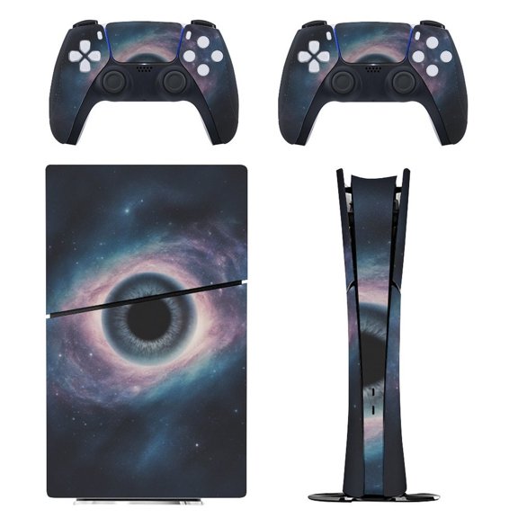 Skin Sticker Set for PS5 Pro Slim Disc Digital Edition Full Body Protective Wrap for PlayStation 5 Console & 2 Controllers Two Eyes Galaxy